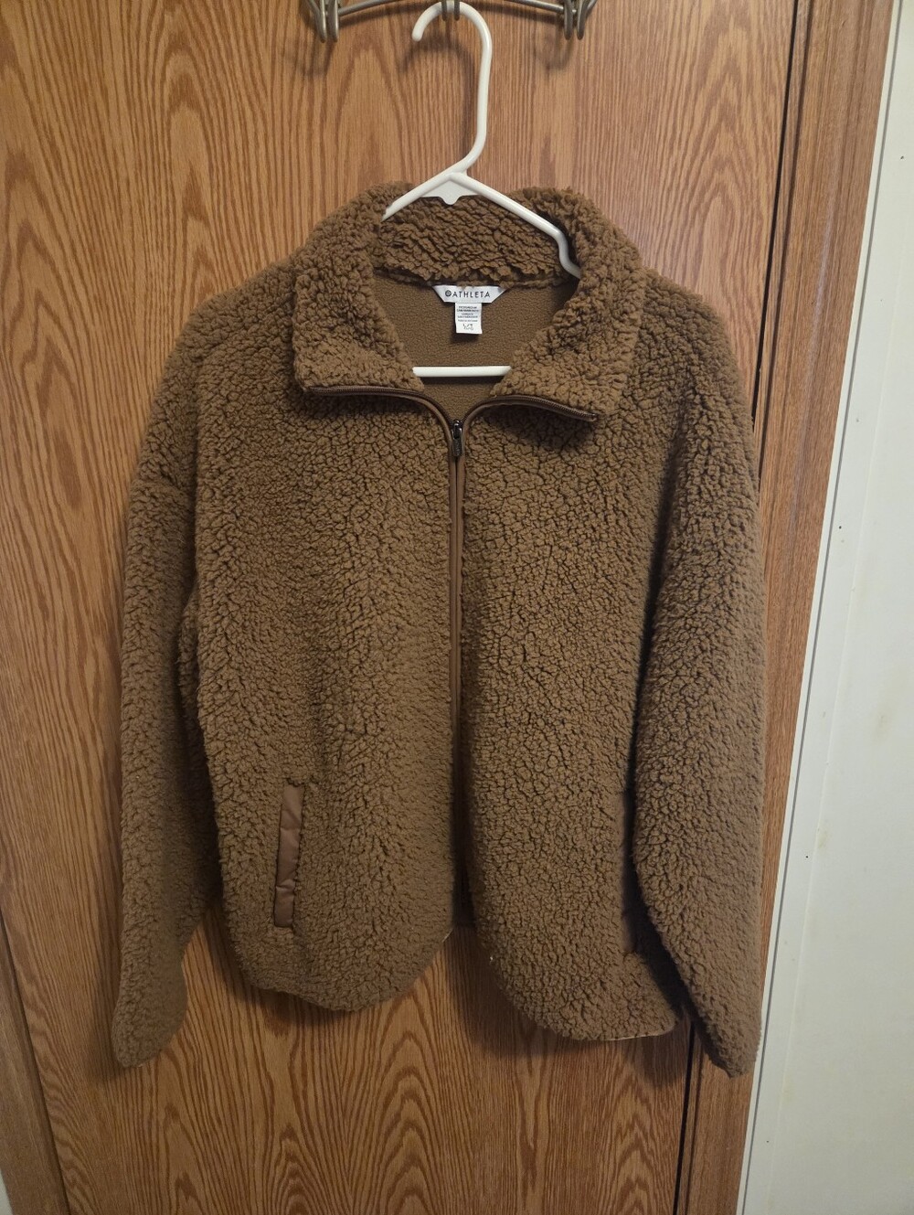 Athleta Sherpa Fleece Zip-Up Jacket Sz Large Tall Women's